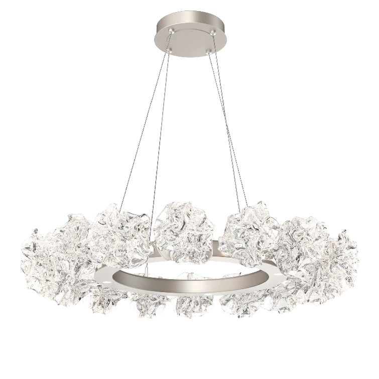 Blossom Bronze Drum 36" LED-Lit Handblown Glass Chandelier