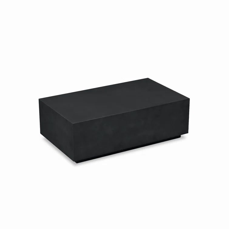 Onyx Black Glass Fiber Reinforced Concrete Outdoor Coffee Table