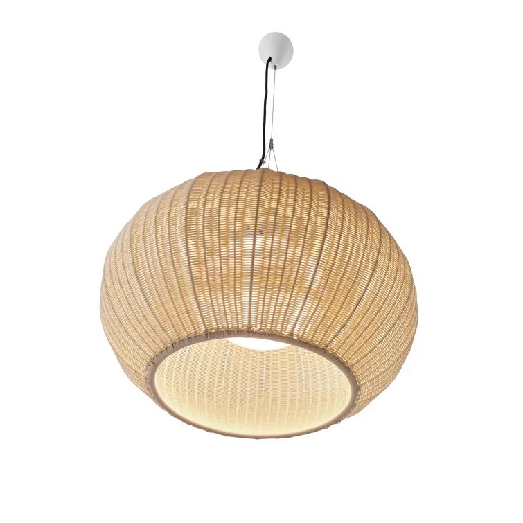 Garota Modern Globe Dome Pendant with Hand-Wrapped Fiber Shade