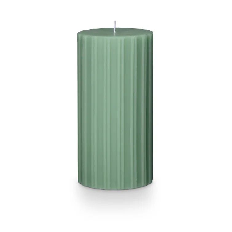 Amber Glitter Hinoki Sage Scented Soy Pillar Candle 3" x 6"