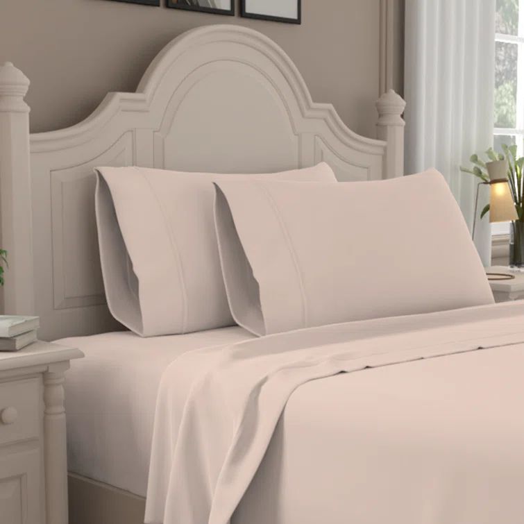 Blush Cotton Percale Standard Pillowcases, 400 Thread Count