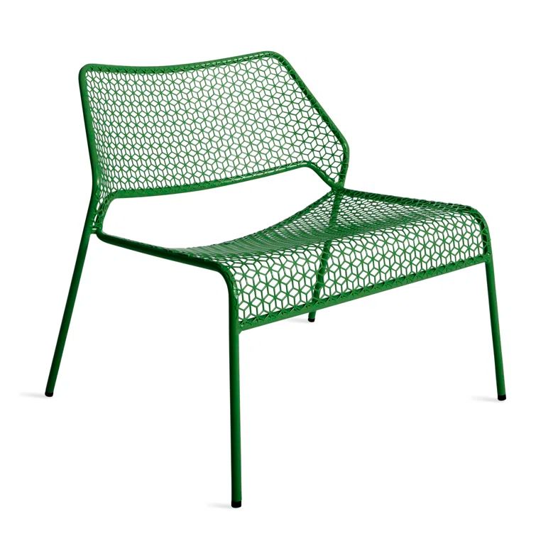 Green Geometric Metal Indoor/Outdoor Lounge Chair