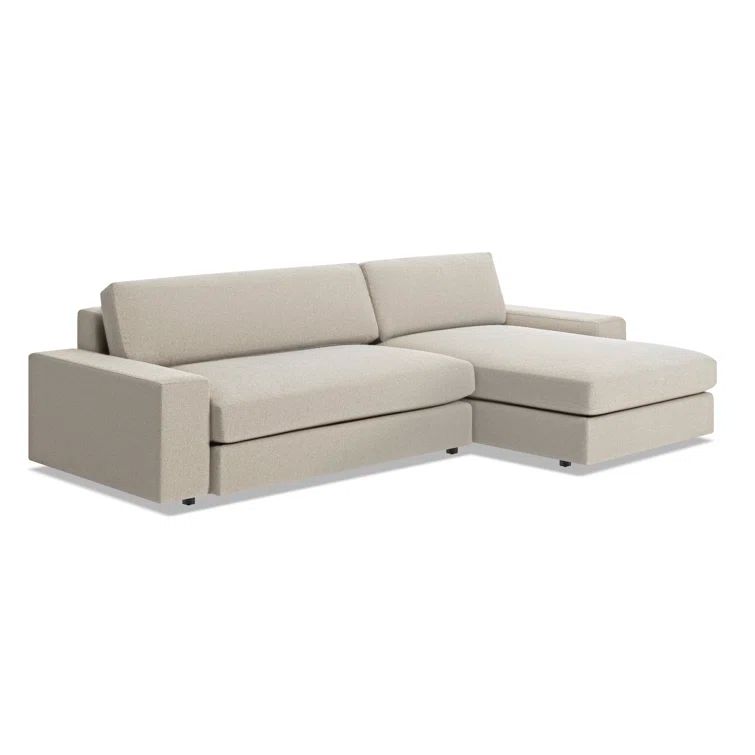 Esker Kelso Blue Velvet L-Shaped Sofa with Removable Cushions