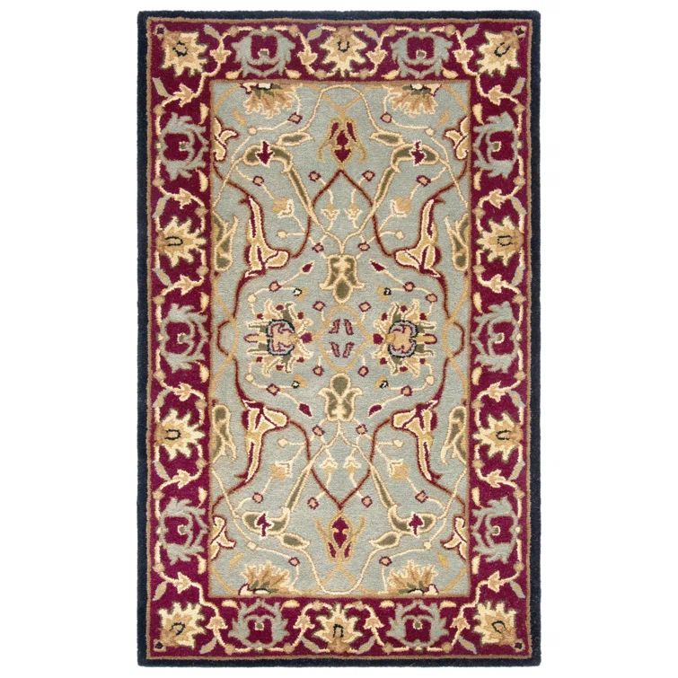 Elegant Heritage 36" Tufted Red Wool Area Rug