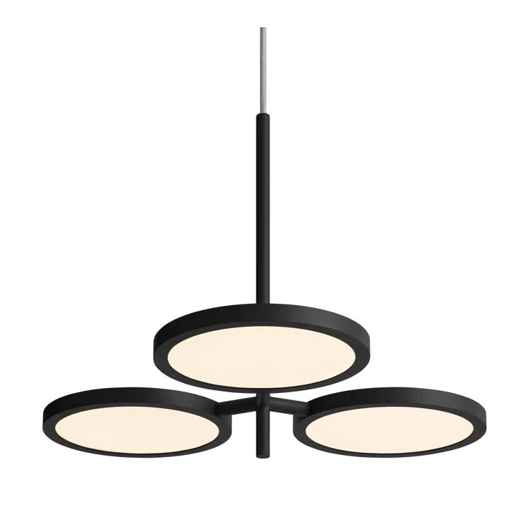 Aurora Black Aluminum 3-Light Adjustable LED Pendant