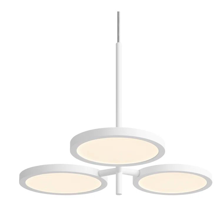 White Aluminum LED Pendant Light with Polystyrene Diffusers
