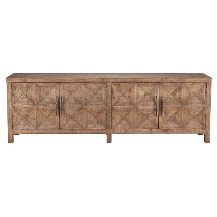 103.5'' Beige Pine Transitional Sideboard with Iron Hardware