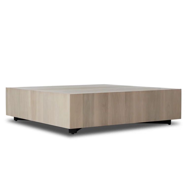 Ashen Walnut Square Wood Coffee Table with Storage