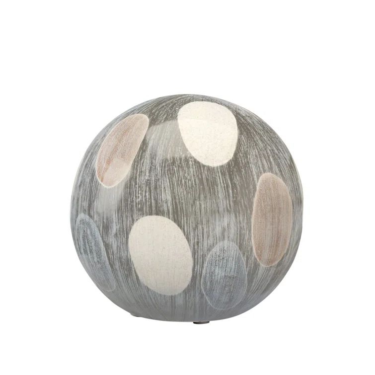 Sophisticated Cobblestone-Inspired Cream and Black Ceramic Orb