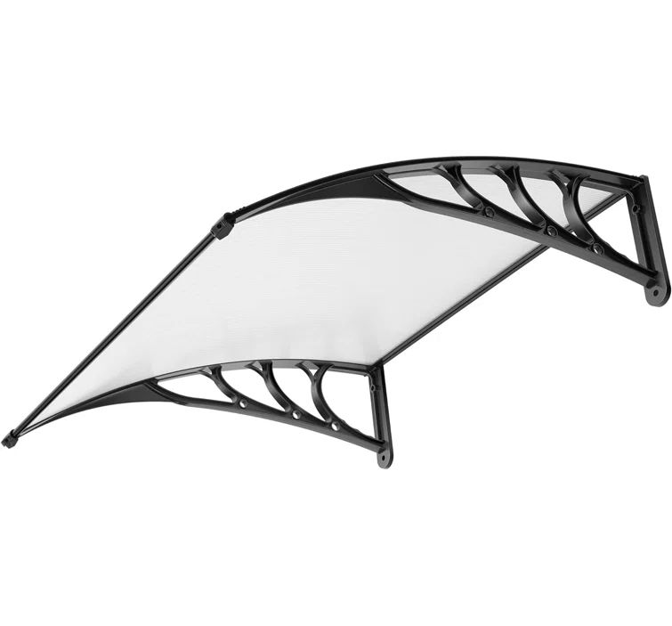 Modern Black and Clear Aluminum Plastic Retractable Awning