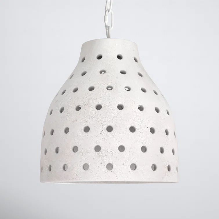 Coastal Charm Textured Matte White Ceramic Pendant Light