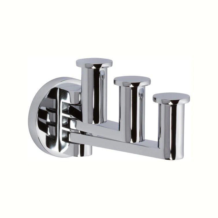 Polished Chrome Triple Pivoting Robe Hook