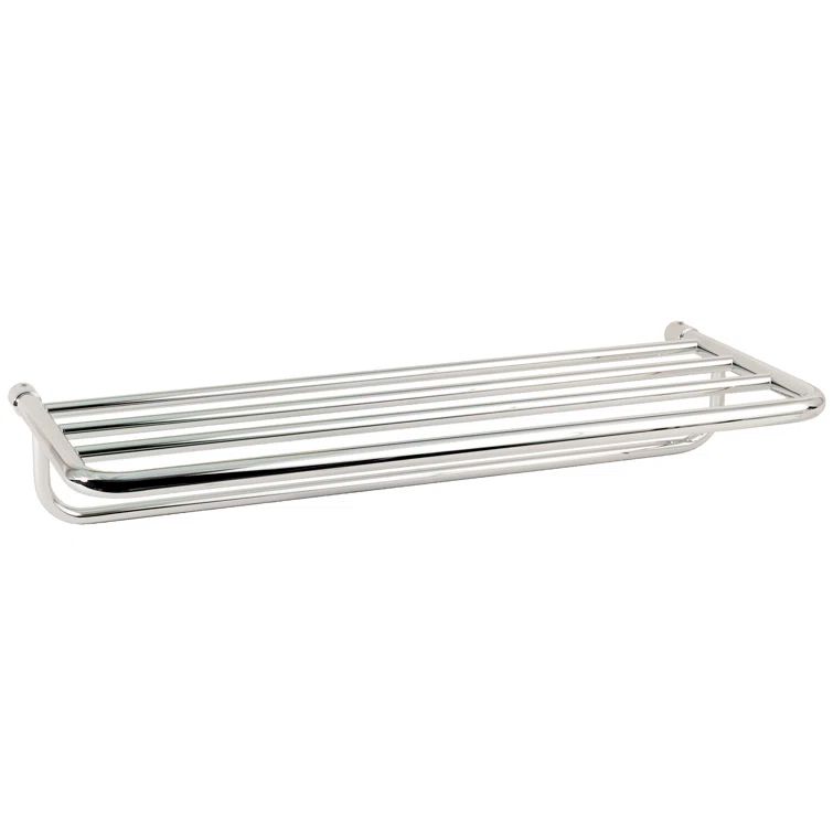 Elegant 24" Polished Chrome Rectangular Wall Towel Rack