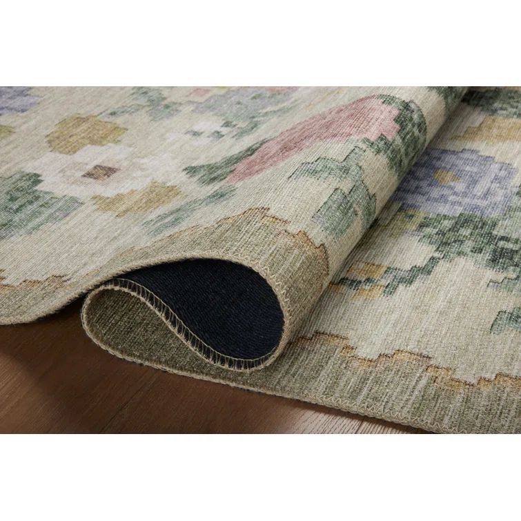Cream Floral Synthetic Easy Care Runner Rug 2'-6" x 12'-0"