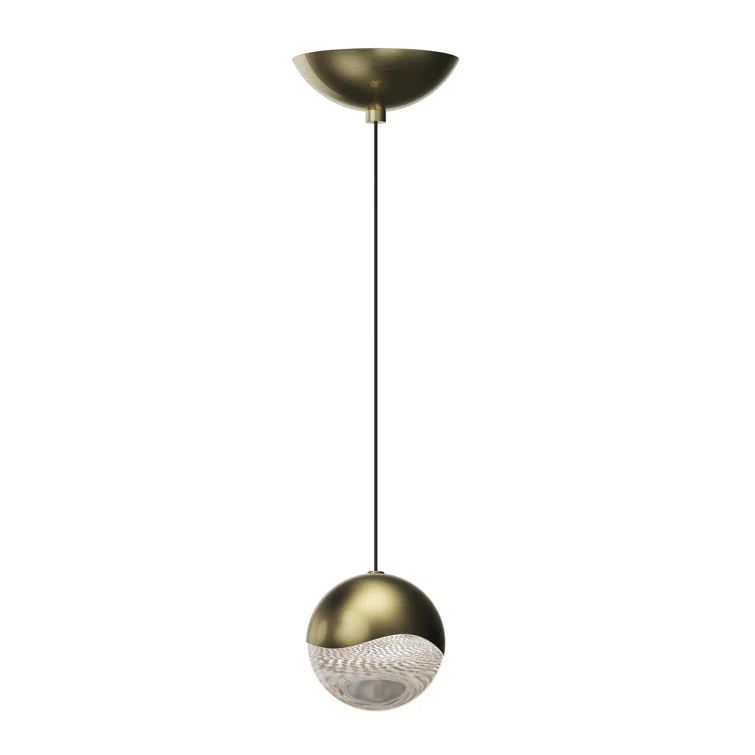 Luminous Crystal LED Globe Pendant in Satin Nickel