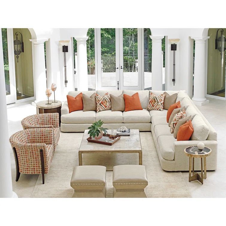 Shadow Ridge Casual Elegance Dark Brown Armchair with Red/Orange Polyester