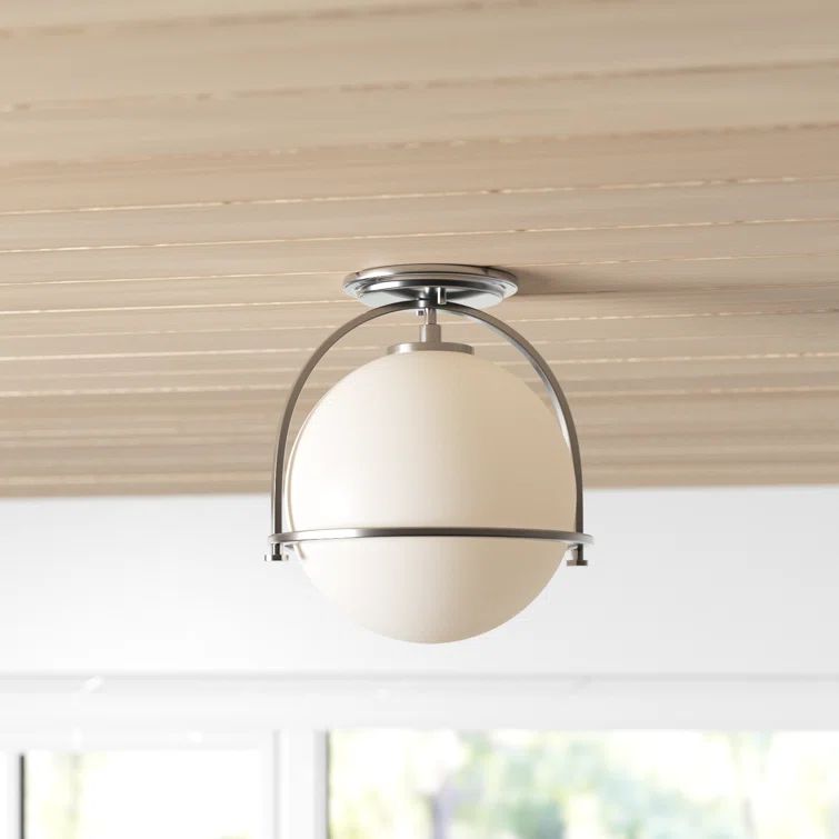 Somerset 11.5'' Brushed Nickel Globe Pendant with Etched Opal Glass
