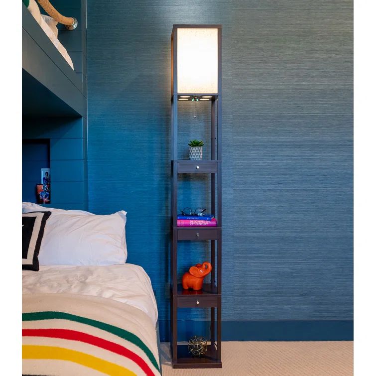 Maxwell Smart Shelf Floor Lamp with LED and Voice Assistant - Black