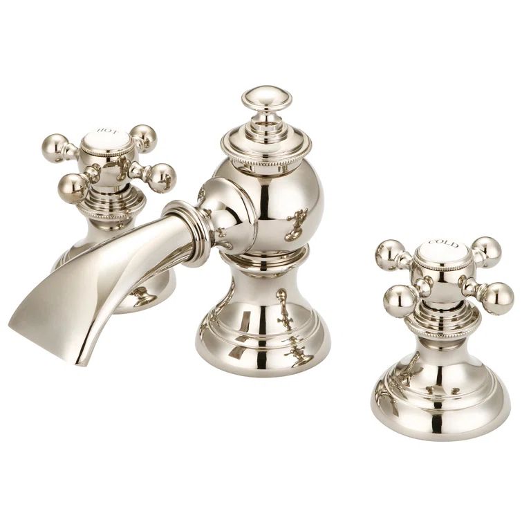 Elegant Polished Nickel Widespread Bathroom Faucet