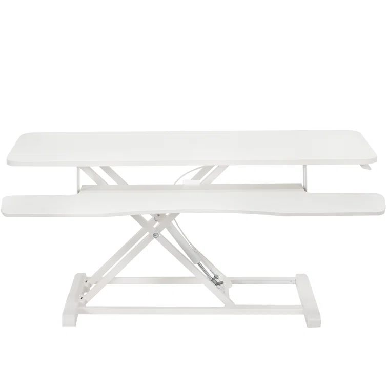 VIVO White 42" Adjustable Height Desk Converter with Pneumatic Spring