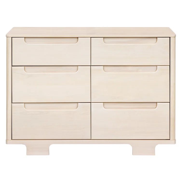 Washed Natural Pine 6-Drawer Scandinavian Dresser