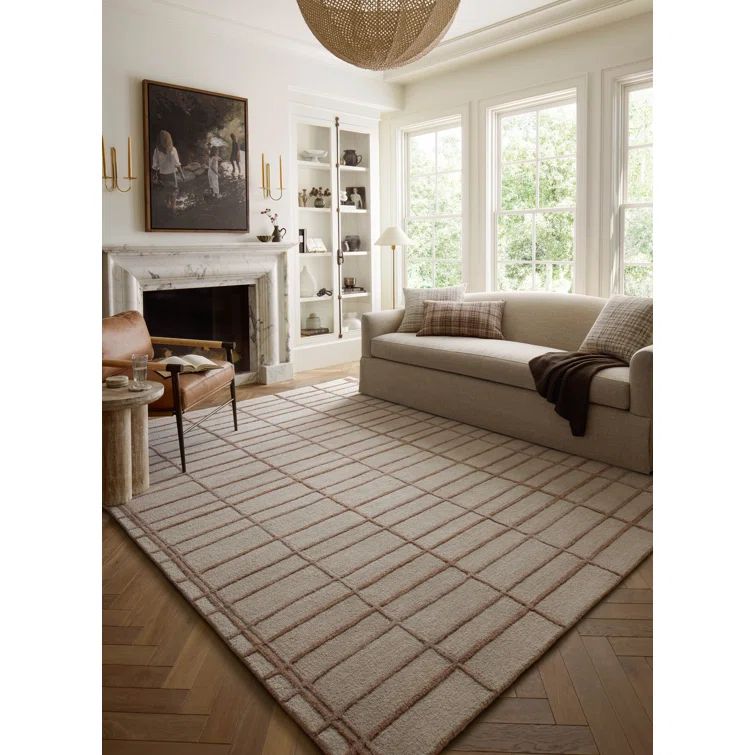 Bradley Rose and Blush Wool Striped Runner Rug