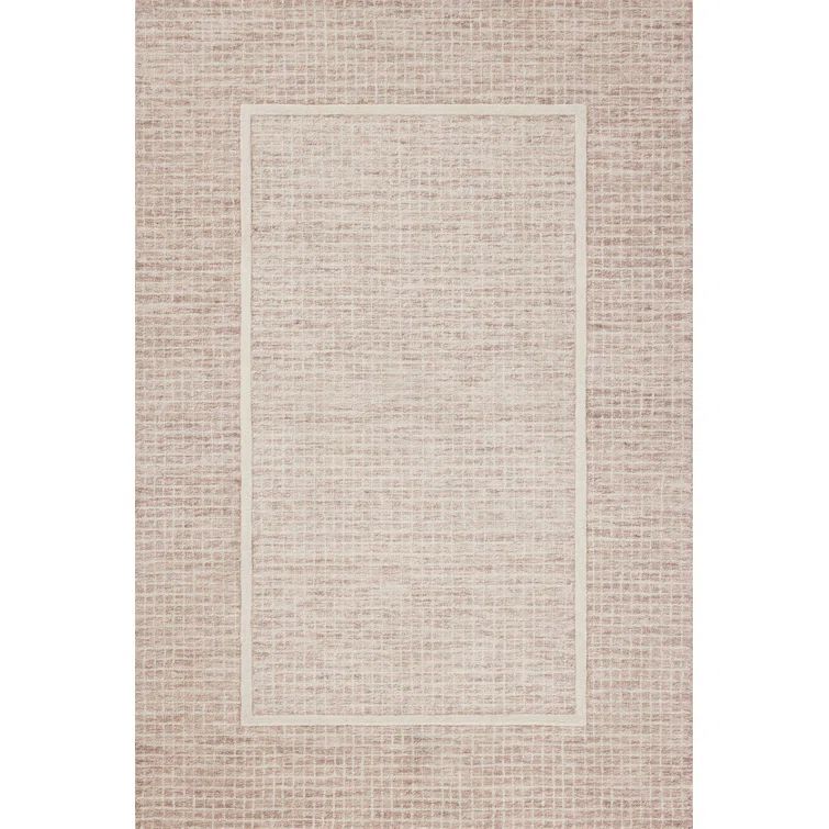 Blush and Ivory Hand-Tufted Wool Rectangular Area Rug