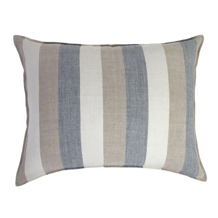 Montecito Ocean and Natural Linen Decorative Bed Pillow