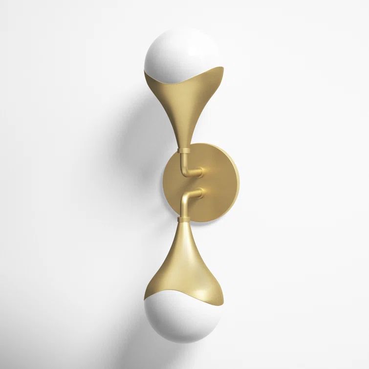 Ariana Aged Brass Dual-Light Dimmable Bath Sconce