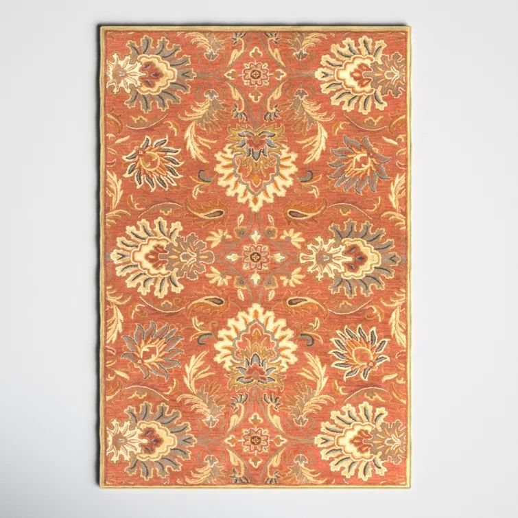 Hand-Tufted Artisan Wool Rug in Rich Red, 2'x3'