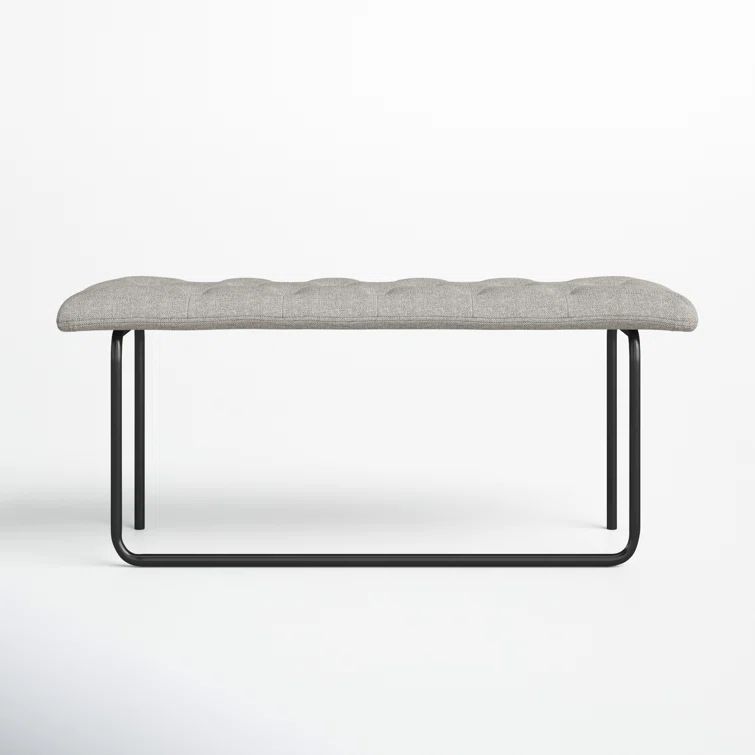 Aria Urban Charm Light Gray and Black Ottoman Bench