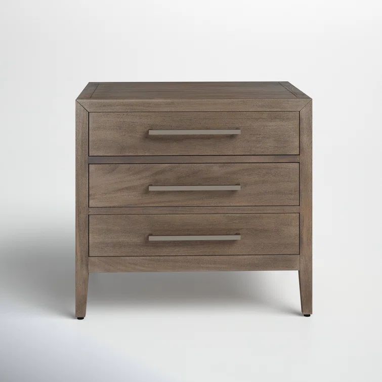 Ariella Light Brown Mahogany 3-Drawer Nightstand