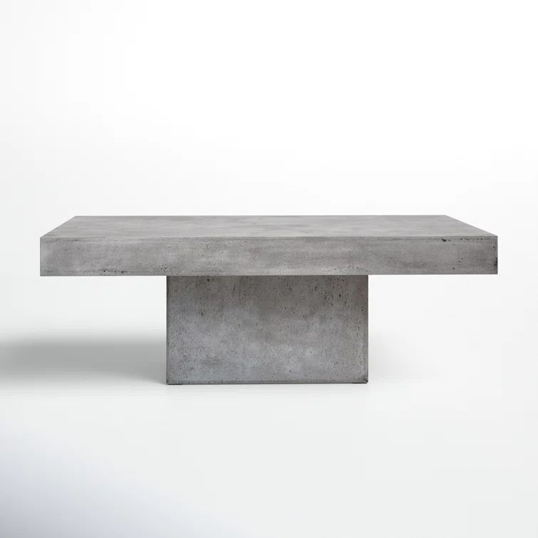 Rectangular Dark Grey Concrete Outdoor Coffee Table