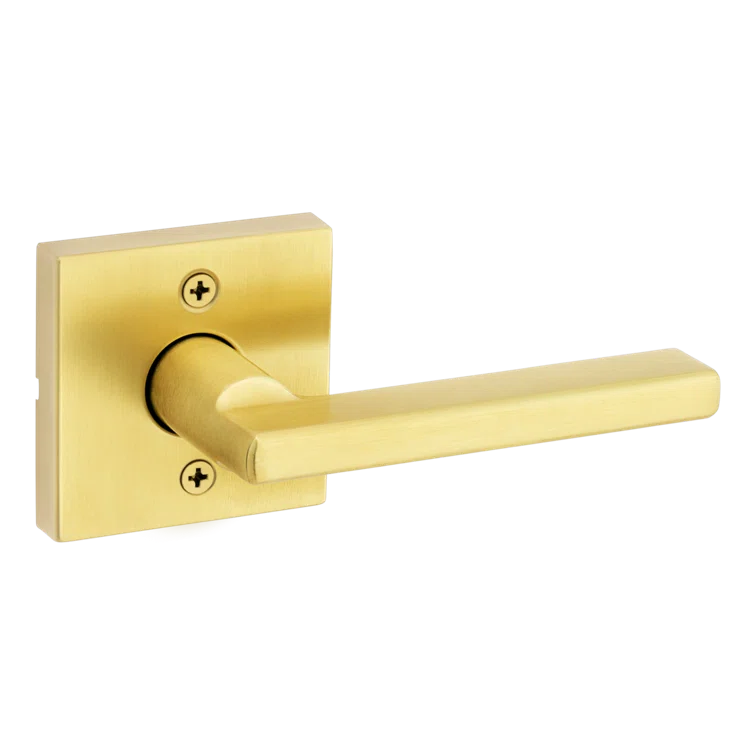 Satin Brass Modern Single Dummy Door Lever