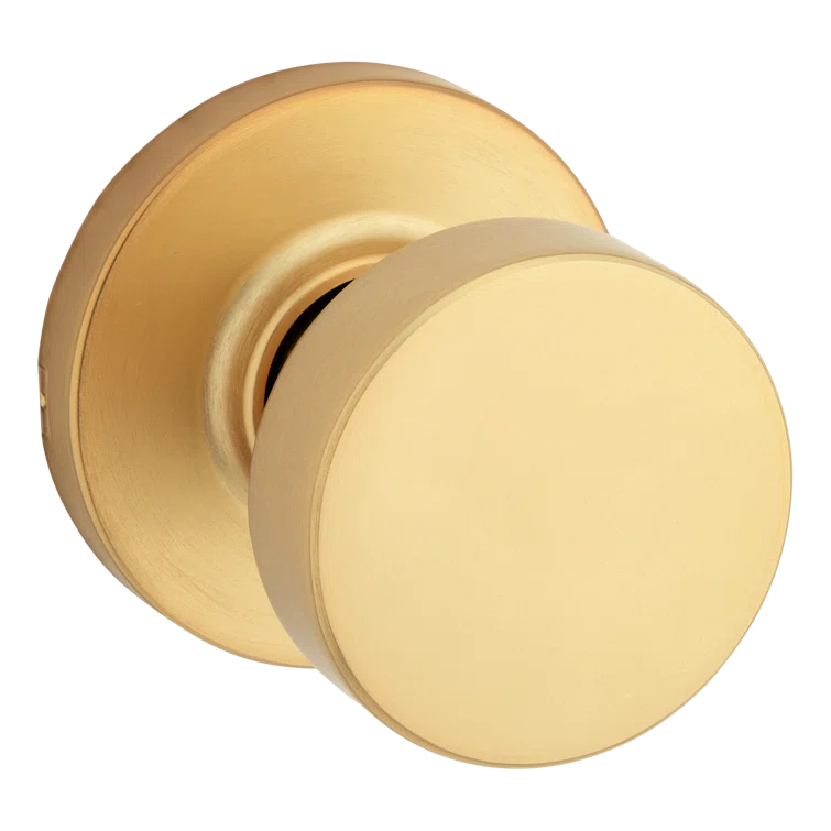Satin Brass Contemporary Flat Ball Metal Door Knob