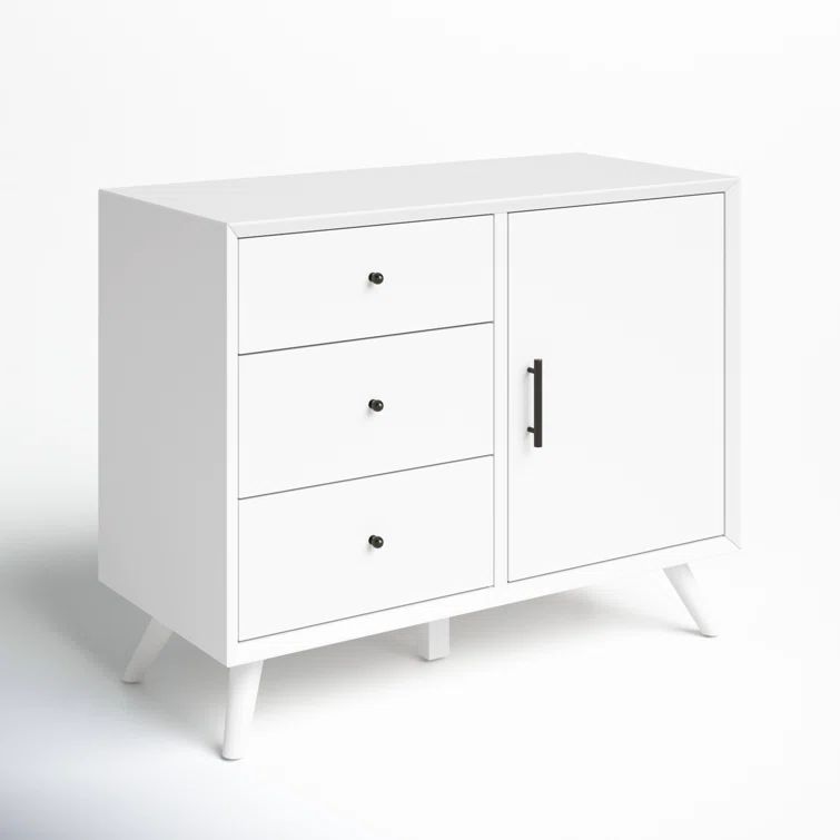 White Solid and Manufactured Wood Freestanding Accent Cabinet