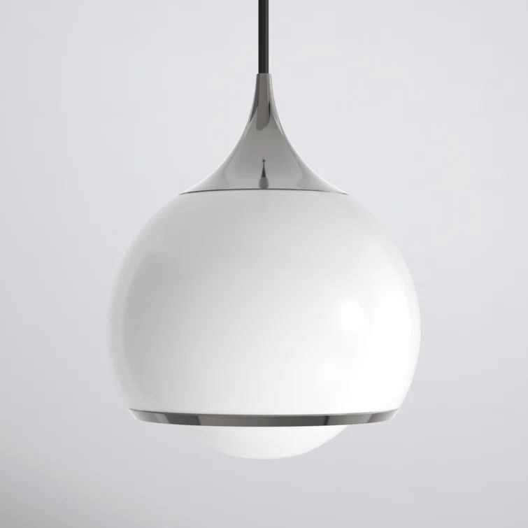 Elegant Opal Glass & Polished Nickel Globe Pendant Light