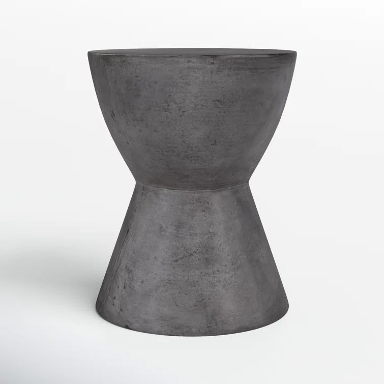 Athena Transitional Concrete Round Accent Table - Grays/Brown