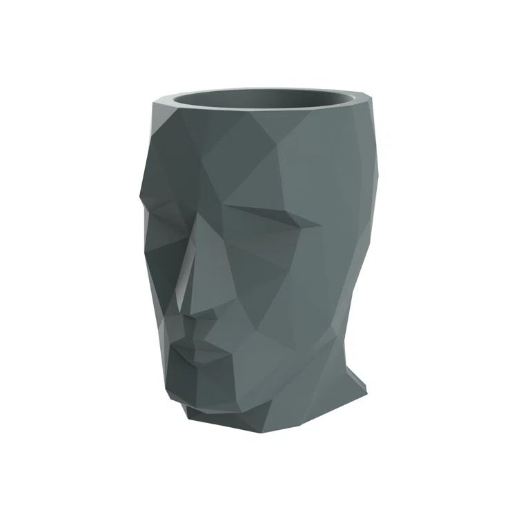 Modo Green Geometric Resin Indoor/Outdoor Planter