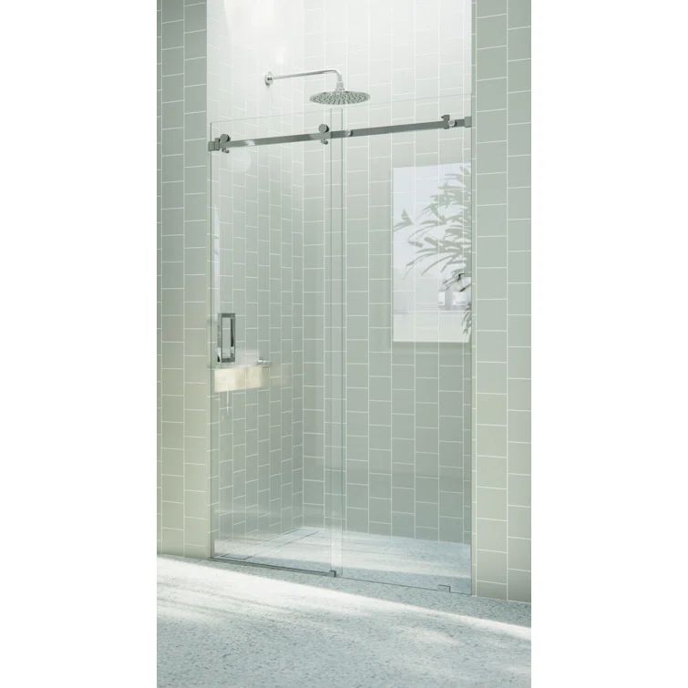 Astro 48" x 78" Frameless Glass Sliding Shower Door in Polished Chrome