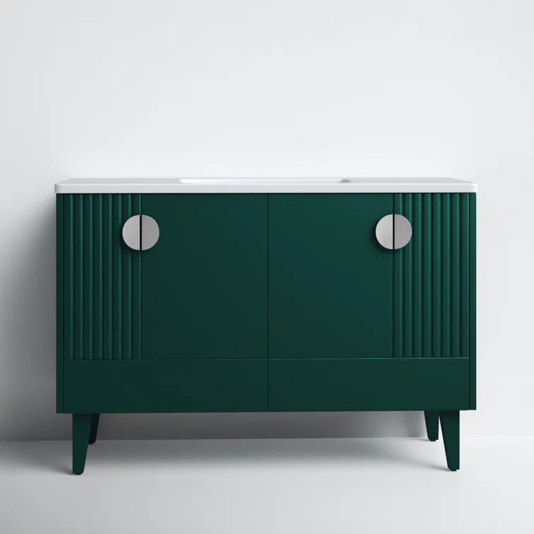 Venezian Green 48'' Chrome-Handled Single Bathroom Vanity