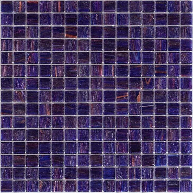Celestial Deep Indigo Blue Iridescent Glass Mosaic Tile