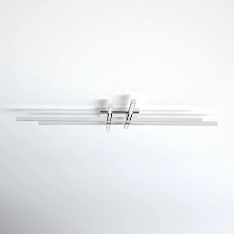 Parallax 42" Chrome LED Flush Mount with White Shade