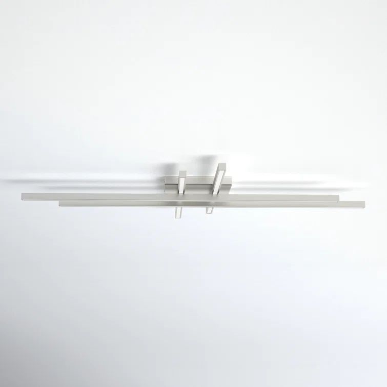 Parallax Brushed Nickel LED Flush Mount with White Polycarbonate Shade