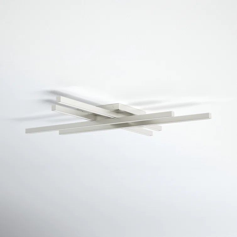 Parallax 32" Brushed Nickel LED Flush Mount with White Shade