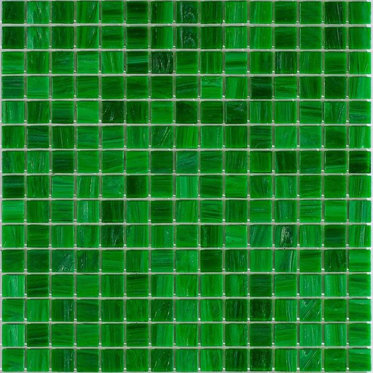 Kelly Green 12" x 12" Glossy Glass Mosaic Tile