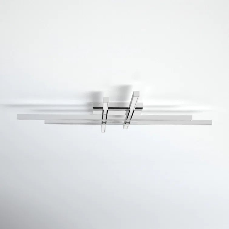 Parallax Chrome 32" Modern LED Flush Mount with Tri-CCT Technology