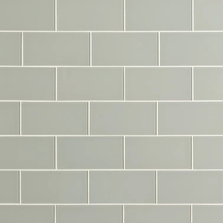 Soft Gray 3'' x 6'' Glass Peel and Stick Subway Tile