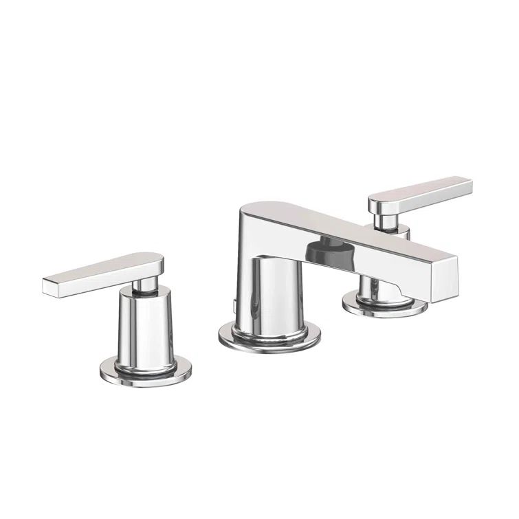 Polished Chrome Widespread Bathroom Faucet with Lever Handles
