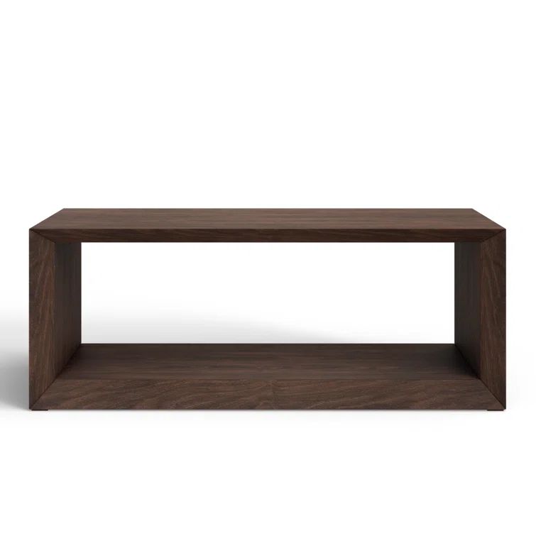Rectangular Dark Brown MDF Coffee Table with Shelf